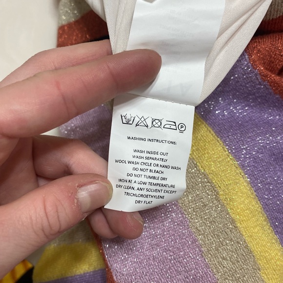 LAIA by Anthropologie | size 6 shimmery striped wool blend colorful skirt - Picture 6 of 9